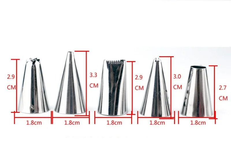 8/24 шт. Нержавеющая сталь Кондитерские насадки для крема с кондитерский мешок