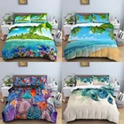 Комплект постельного белья с 3D пододеяльником и узором в виде перьев, двойное покрывало 210x21 0 с застежкой-молнией, пододеяльник большого размера