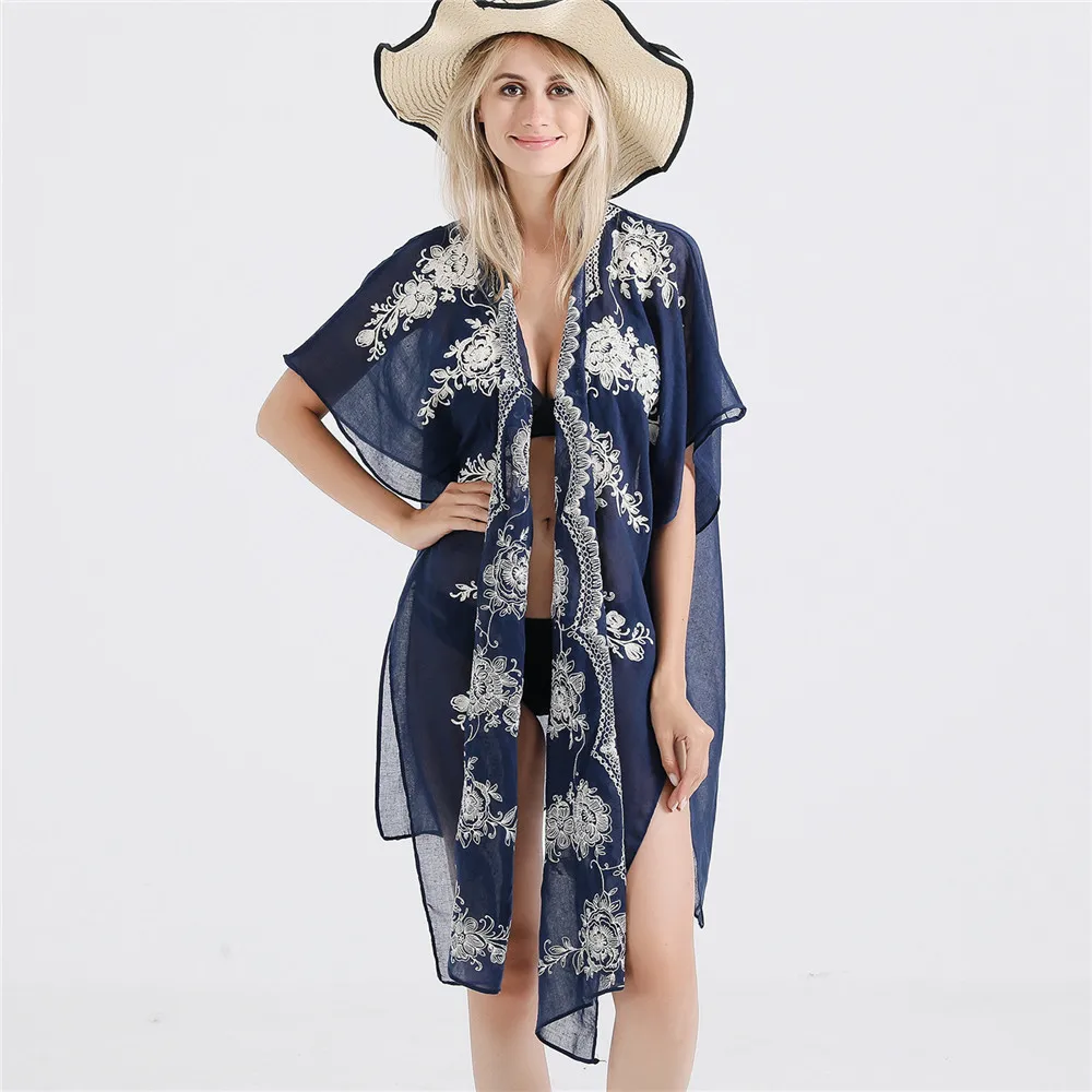 New Fashion Summer Beach Cover Up kimono Cardigan Weaving jacquard Beach Wear Travel Beach Vacation