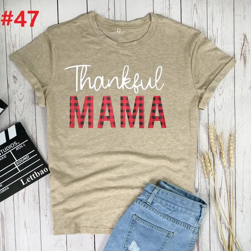 

Thankful Mama Print Women Couple Love T Shirt Fashion Harajuku Tumblr Kawaii Tee Shirt Femme Tumblr Unisex 2021 Clothes