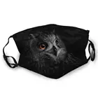Портрет с длинными ушами Сова на черном фоне черный животных маска для лица Уход за кожей лица Маска браслет прохладная маска моющиеся