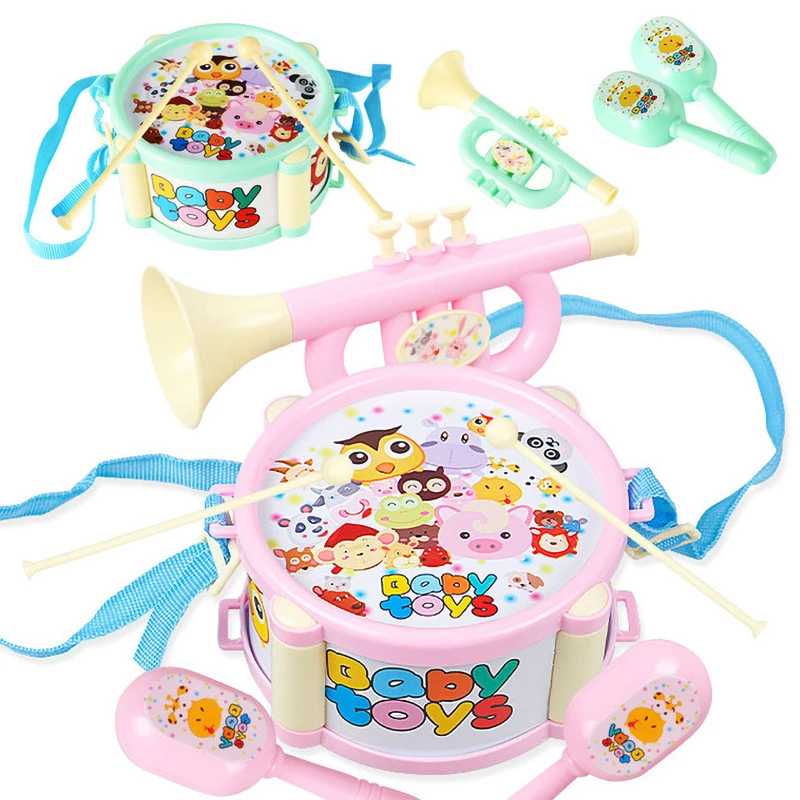 Детские мягкие музыкальные игрушки детский барабанный инструмент с радостными