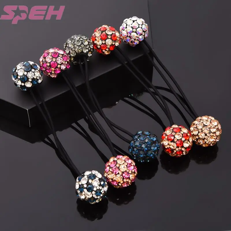 

Korean fashion new women's ball, hair rope, diamond, hair circle, versatile personalized headrope