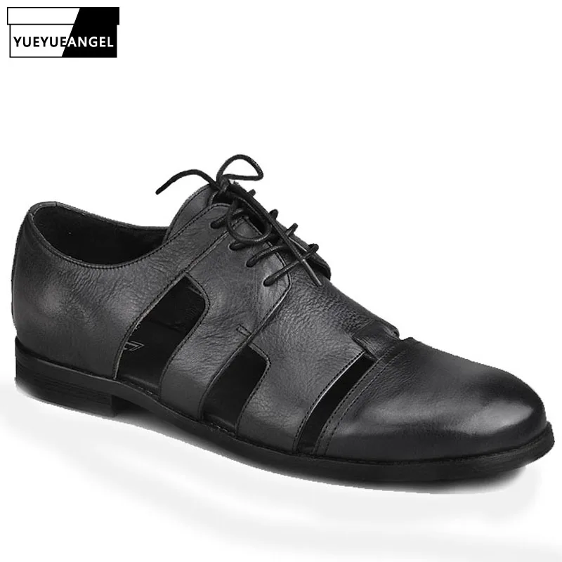 Сандалии-гладиаторы мужские из натуральной кожи повседневные римские сандалии