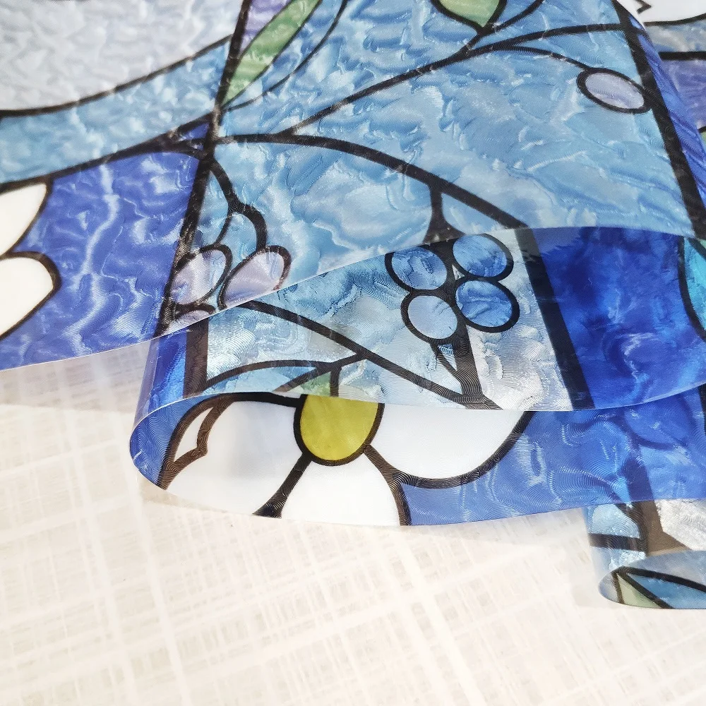 Оконная пленка с белым цветочным узором статическая липкая защита