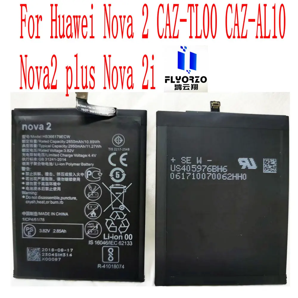 

Абсолютно новый высококачественный аккумулятор 2950 мАч HB366179ECW для Huawei Nova 2 искусственная кожа plus Nova 2 строка