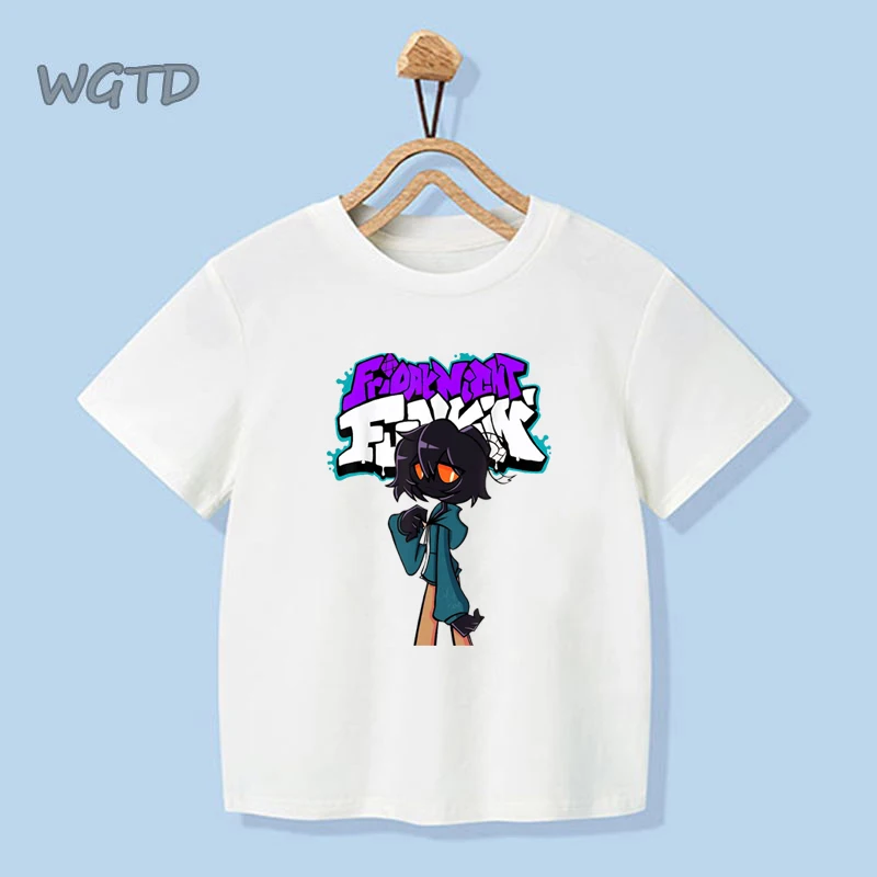 

Friday Night Funkin Tshirt casual fashion Girl tshirts print T shirt Short Sleeve Harajuku Streetwear Video Game boys kids tees