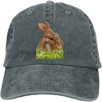 unisex easter bunny vintage jeans adjustable trucker baseball cap cotton denim dad hat