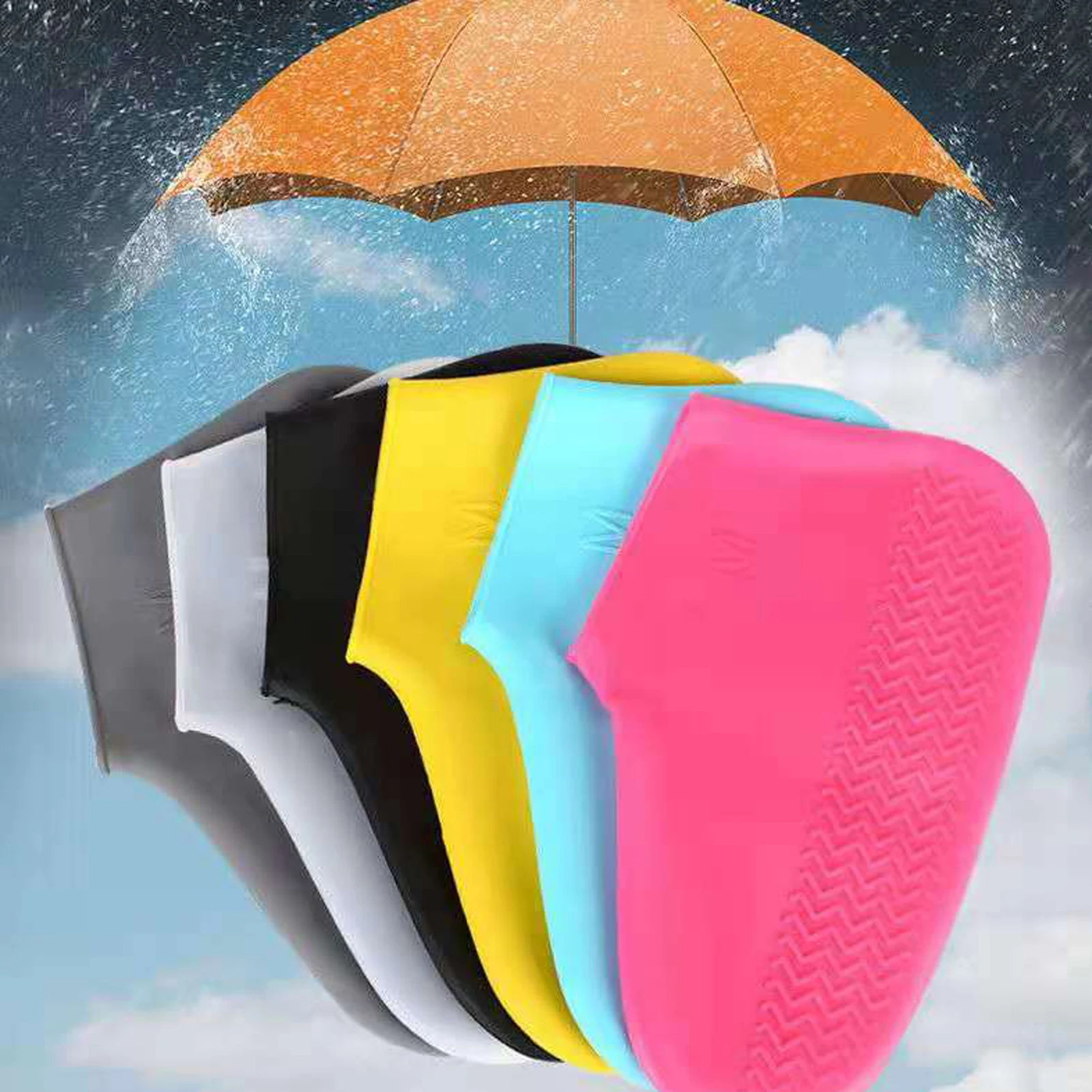 

Silicone Waterproof Shoe Cover Reusable Non-slip Rain Boot Unisex Shoes Protectors Boot Outdoor Rainy Days Elastic Overshoes