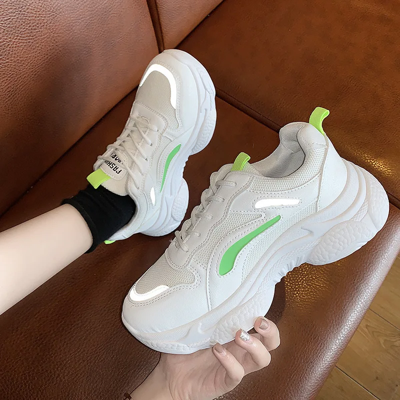 Женские кроссовки на вулканизированной подошве дизайнерские увеличенные