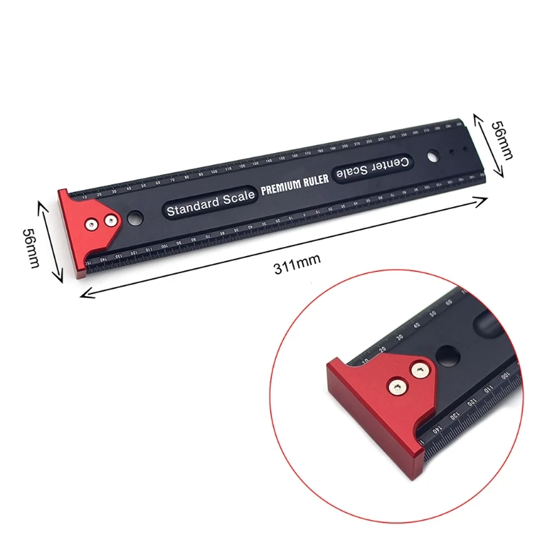 

High Precision Measuring Ruler with Hook Stop Level Home Multifunctional Scribe