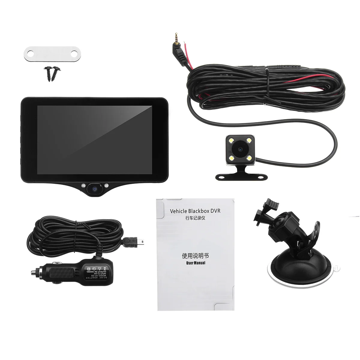 

4'' Three Lens Mirror Car DVR 1080p Full HD Video Driving Recorder Rearview Camera Dash Cam G-Sensor Night Vision Dashcam