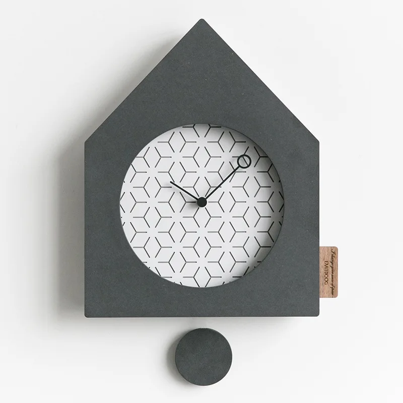 Nordic Minimalist Wall Clock Mute Personality Pendulum Fashion Creative Bedroom Modern Design DD6WC | Дом и сад