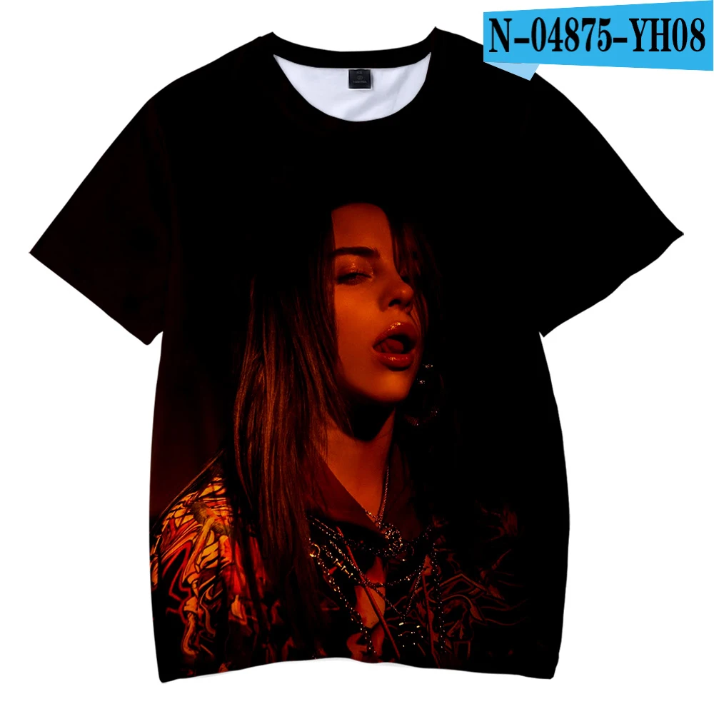 Лаванда Billie Eilish/ летняя футболка для мальчиков, Детская футболка с 3d принтом для мальчиков и девочек, детская одежда для 4, 5, 6, 7, 8, 9, 10, 12 лет - Цвет: Лаванда