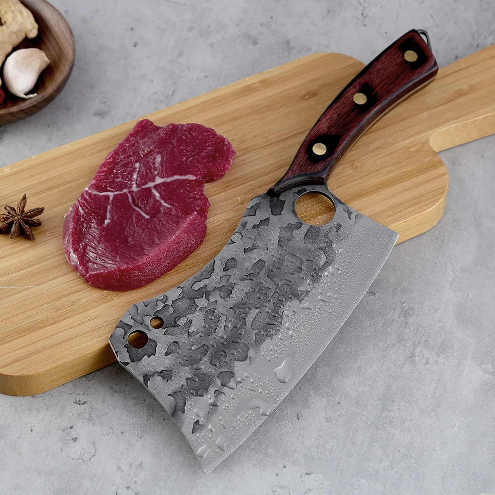 Нож мясника 7 дюймов кованый молоток ручной работы лезвие для столовых приборов 8