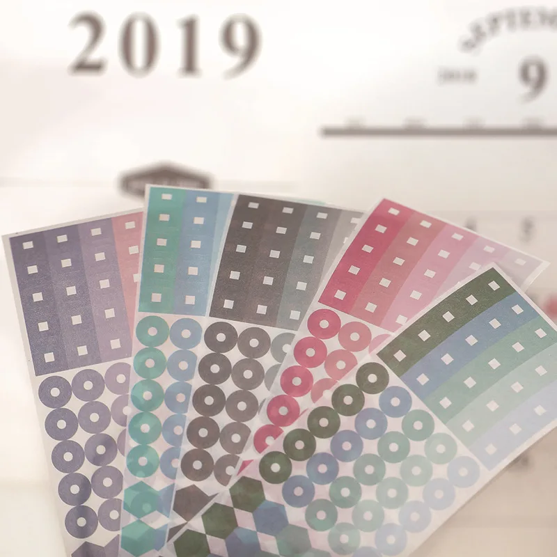 1 лист Базовые наклейки градиент Цвет геометрические для скрапбукинга DIY