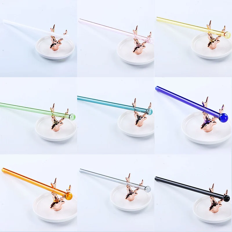 1 шт. стеклянные соломинки многократного использования для питья термостойкие