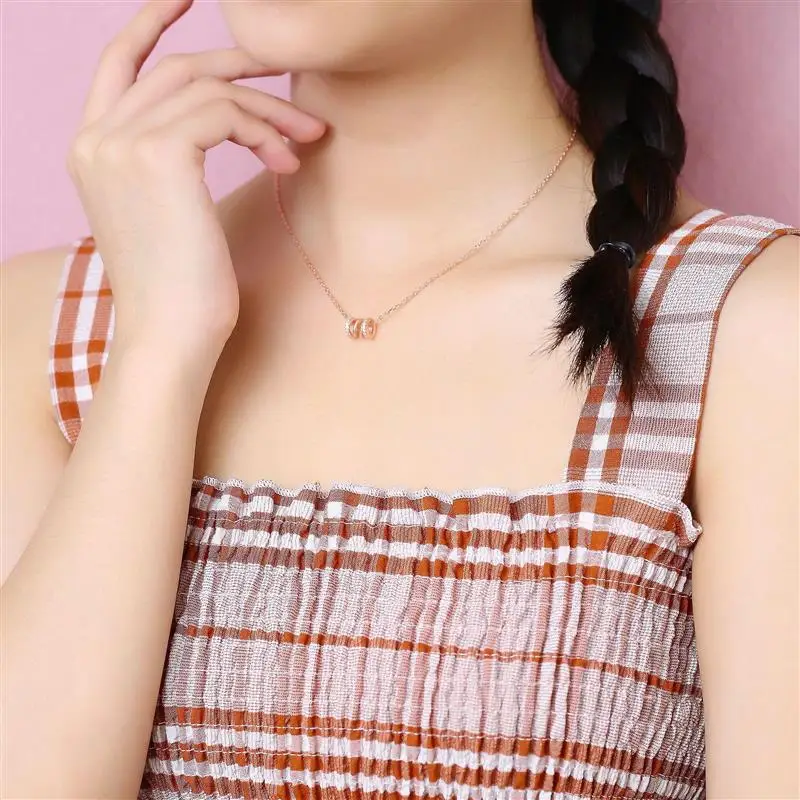 

KSUP Inlaid Zircon Necklace Ladies Fashion Temperament Simple and Exquisite Pendant Necklace 2021 Trend Short Metal Jewelry