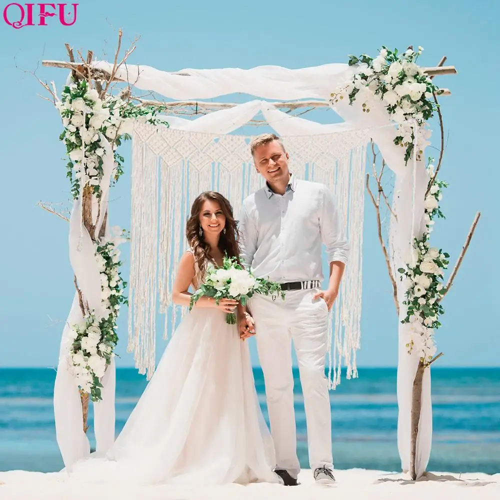 QIFU Бохо Свадебный декор фон для свадебных фото хлопок ручной работы настенный DIY