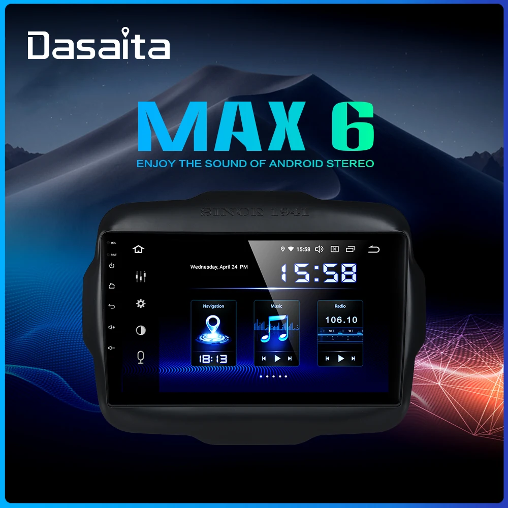 Автомобильный радиоприемник Dasaita 9 дюймов Android 0 мультисенсорный экран для Jeep Renegade