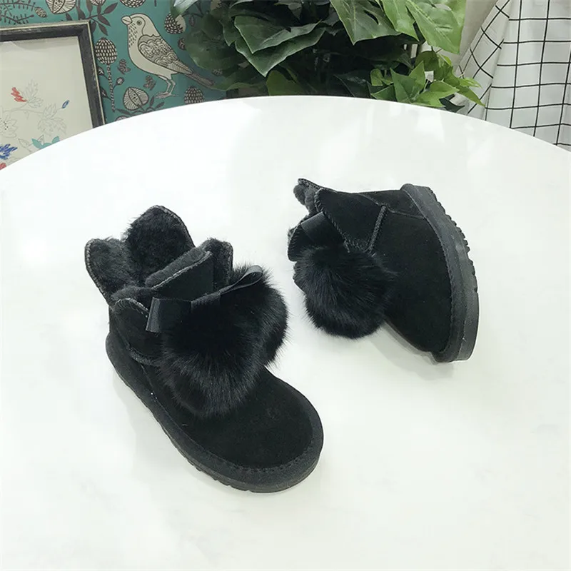 Водонепроницаемые ботинки ручной работы для девочек теплые зимние сапоги из