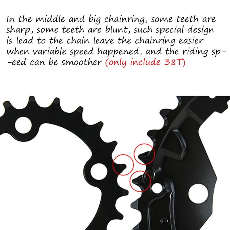 104BCD сеть MTB Ring 64BCD 26T 38T велосипедная Звездочка 2*10S алюминиевый комплект кривошипов