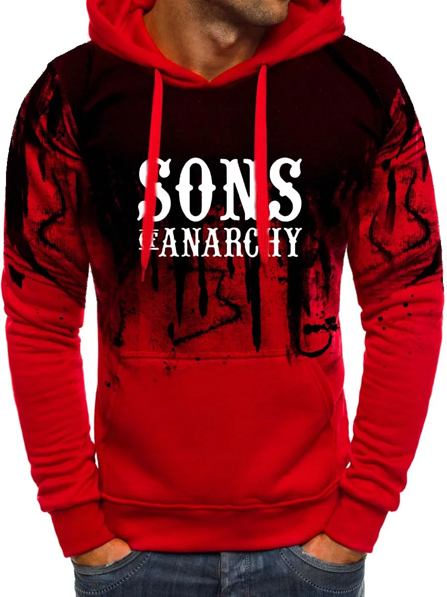 

2021 SOA Sons of anarchy the child new SAMCRO Men Gradient Hoodies Male Casual Sweatshirt Winter Fleece Warm