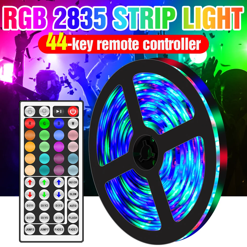 

12V RGB Ribbon Lamp 20M LED Strip Light TV Background Lighting 5M 10M 15M Flexible Neon Strip Light For Home Decor US EU UK Plug