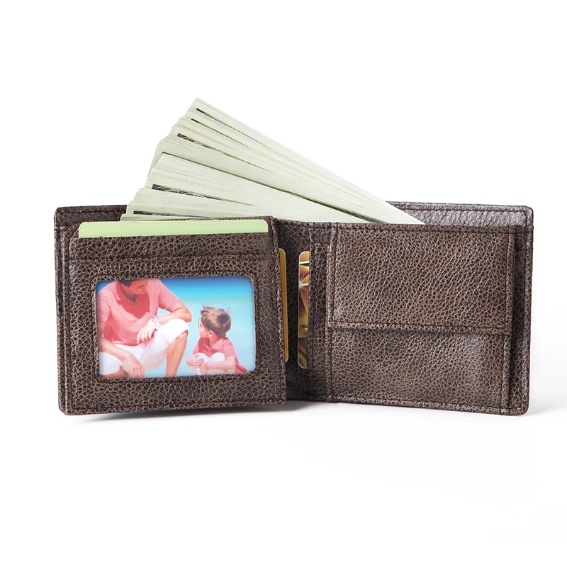 Винтажные мужские бумажники из воловьей кожи с карманом для монет мужской