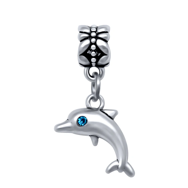 Модная подвеска в виде дельфина с кристаллами глаз подходит для браслетов Pandora