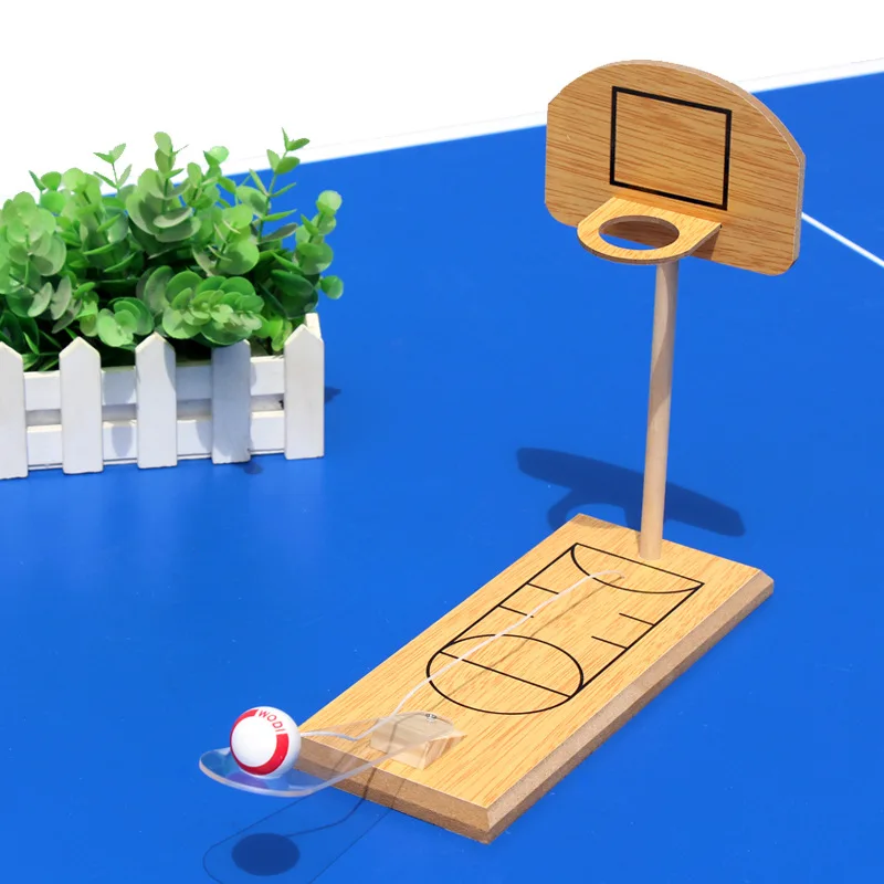 

Wooden mini table top basketball table top bowling toy throwing sandbags indoor parent child adult decom fidget toys