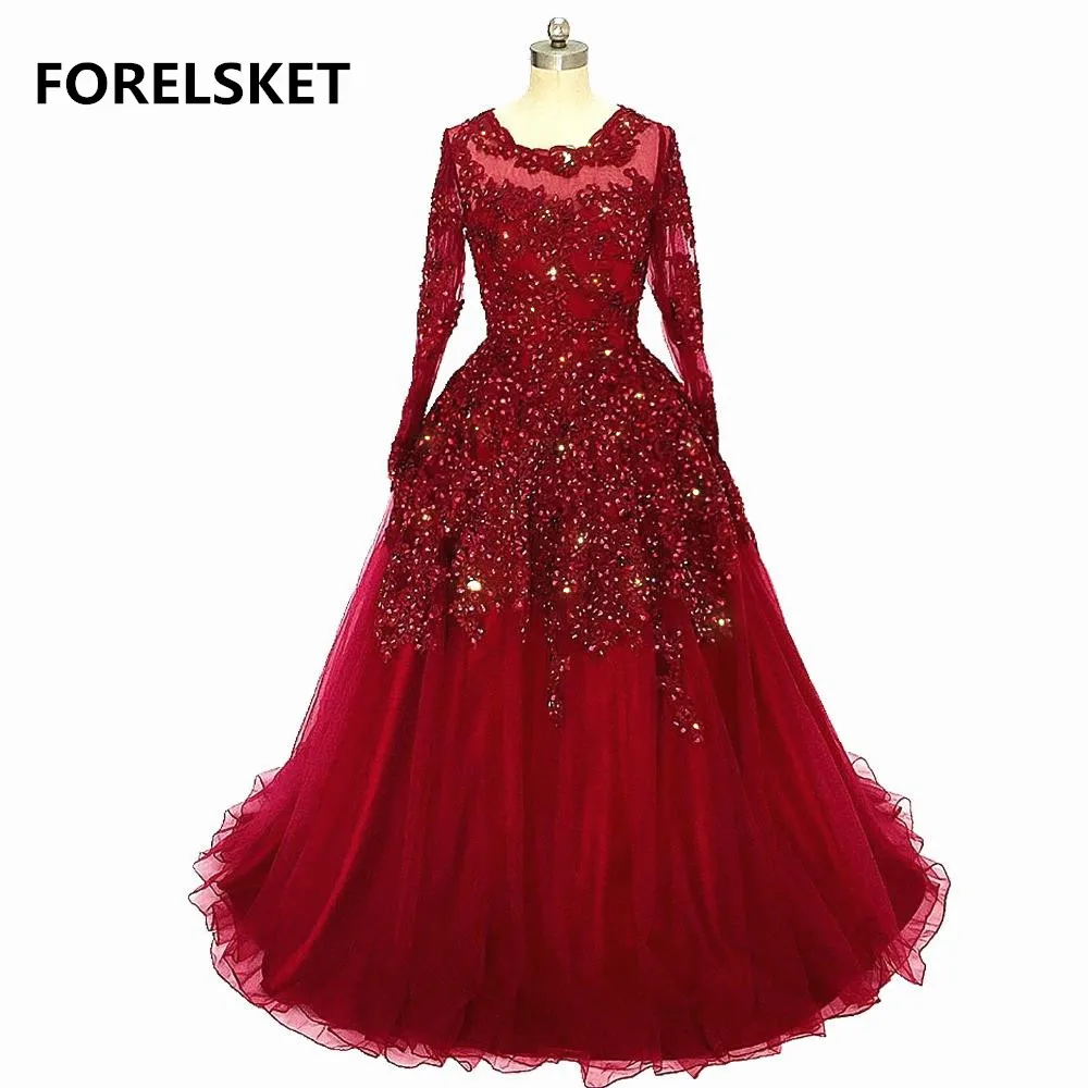 Платье для выпускного вечера с арабскими бусинами и кружевной аппликацией 2020