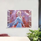 Мультфильм 3D Disney Frozen 2 наклейки на стену для детской комнаты, детского сада, спальни, украшения стен, постер из фильма, художественная Настенная Наклейка