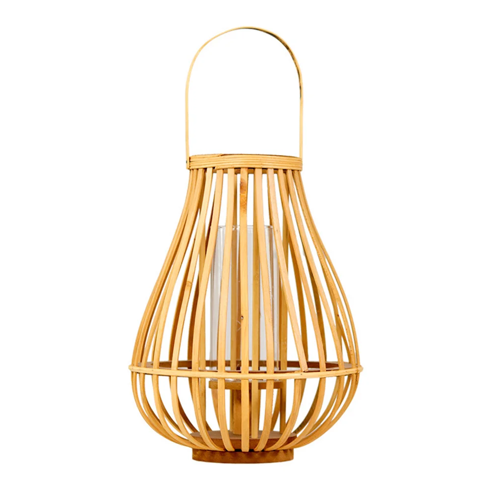 

1pc Wood Woven Wind Lantern Creative Candle Lampshade Floor Light Home Decor