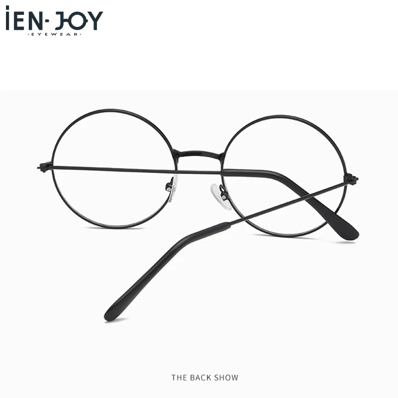 IENJOY Harry, оправа для очков, Ретро стиль, металлическая оправа, прозрачные очки, черные, негабаритные, круглые, модные очки