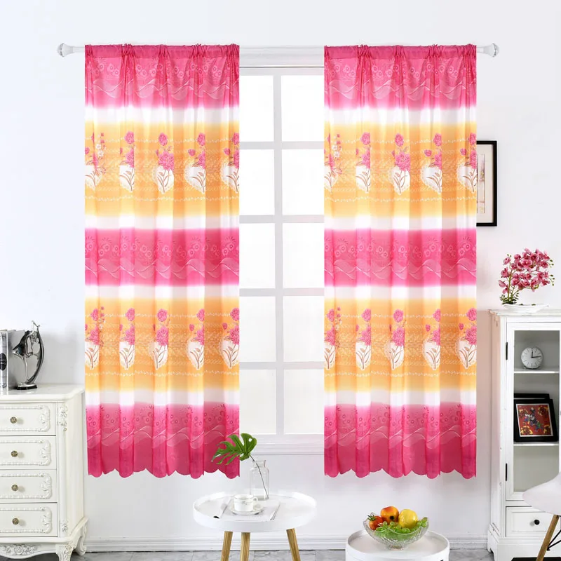 Современные оконные короткие шторы с цветочным принтом для гостиной спальни