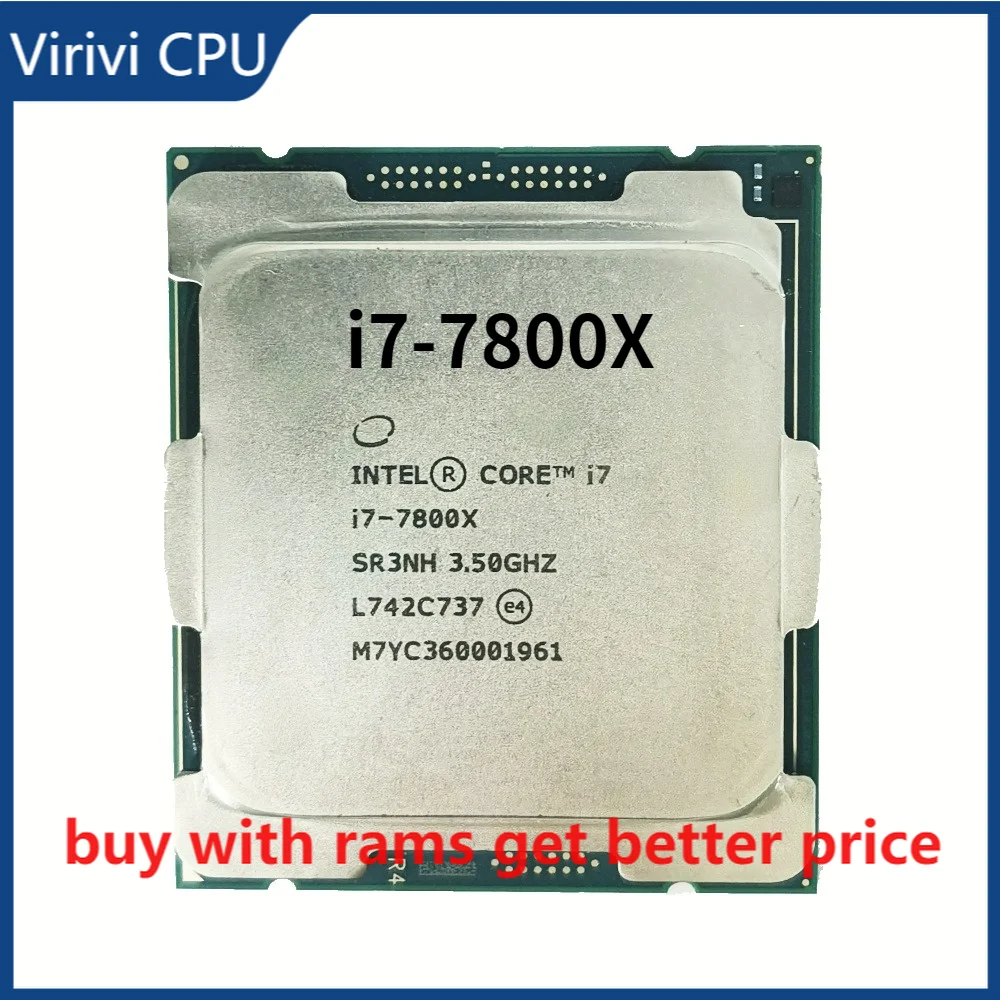 

Процессор Intel I7-7800X 8,25 M 6 Core 12 Thread LGA2066 3,5 Ghz для платы X299