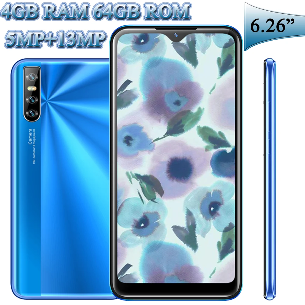 

Android 5i 13MP HD Camera Unlocked 6.26 inch Water Drop Screen Face Id 4G RAM 64G ROM Original Smartphones Global Mobile Phones