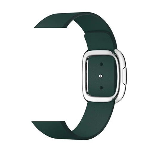9-Forest Green Ремешок для apple watch 42 мм 38 мм 44 мм 40 мм correa iwatch 5 4 3 современный кожаный браслет с пряжкой аксессуары для apple watch 4 5 - Цвет ремешка: 9-Forest Green