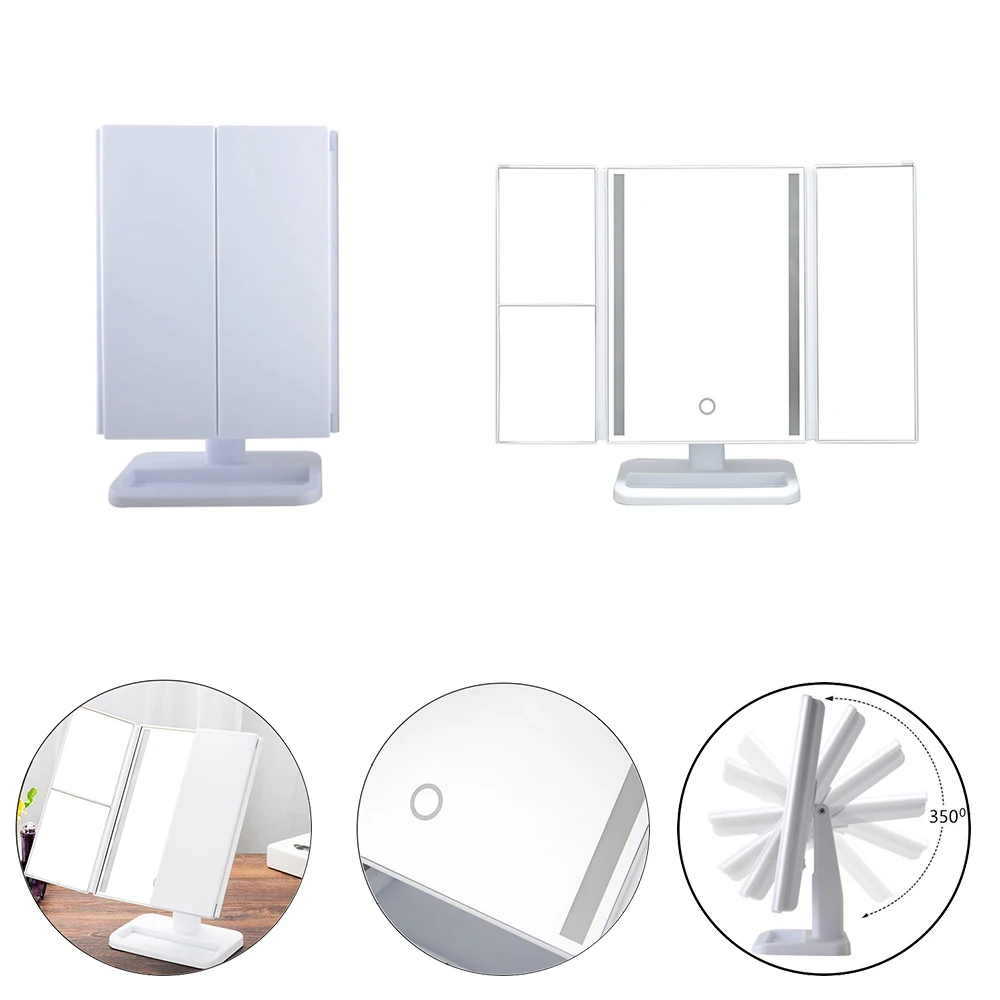 

24 LED Light Makeup Mirror With Touch Screen 1X/2X/3X Magnifying Flexible Adjustable Makeup Mirror Desktop Makeup Mirror