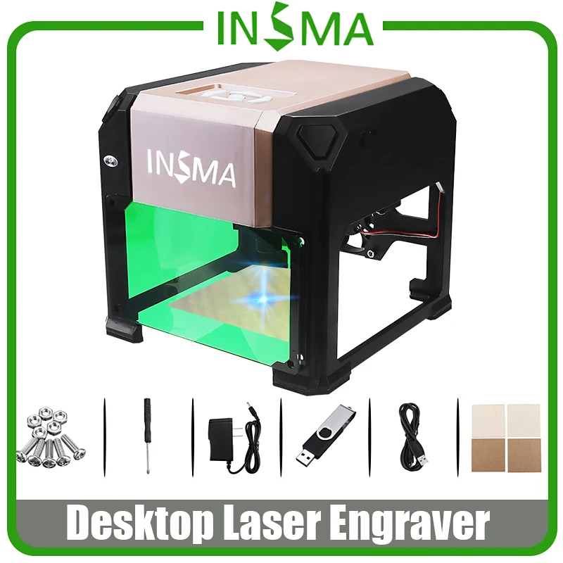 

K4 3000mw Wainlux Mini CNC Machine Laser Graver DIY Logo Mark Printer Engraver Cutter Engraving Woodworking 80x80mm Range 3W