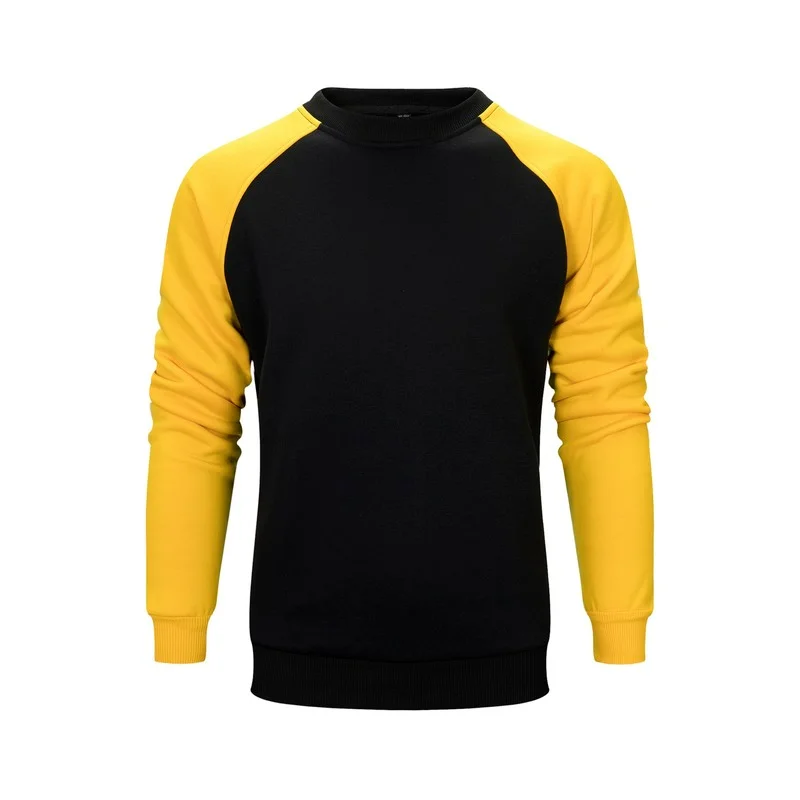

Pullover Sweatshirt Men's O-Neck Colorblock Sweatshirt European American Loose Hip-hop Long-sleeved Plus Size Clothes Men