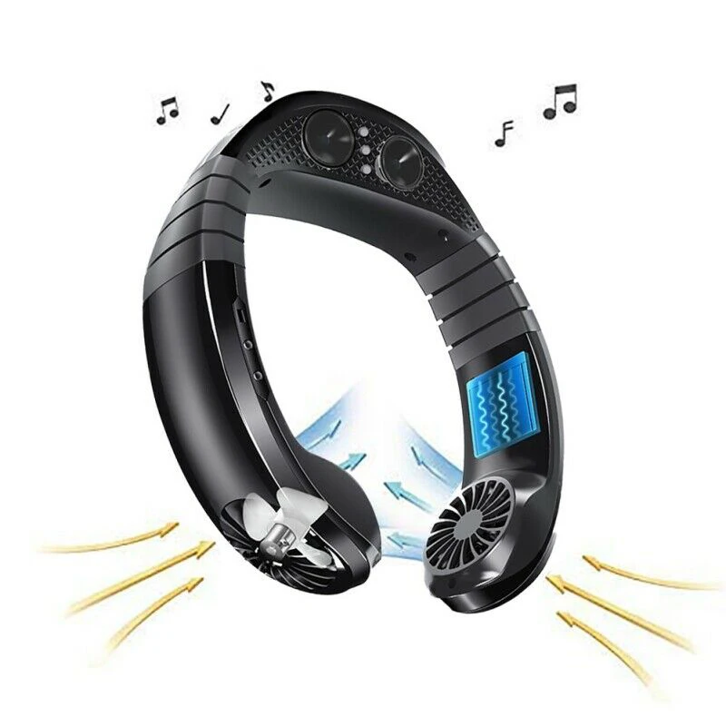 

Bluetooth o Hanging Neck Fan Portable Travel Sports Mobile Phone Bluetooth Music Fan