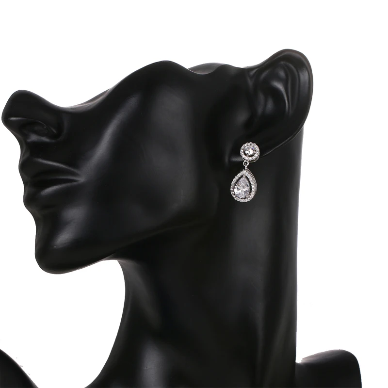

New Trendy Quality Teardrop Zircon Earring For Women Wedding Lady Anniversary Gift Jewelry Accessories Wholesale
