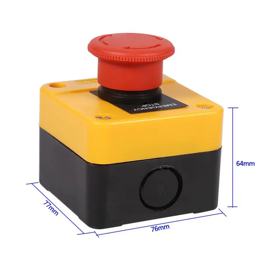 660V 10A пластиковая оболочка красный знак Аварийная остановка Грибовидная кнопка