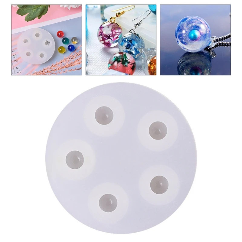 Diy Crystal Epoxy Spherical Silicone Mold Mirror Round Sphere Bead Pendant Earring Necklace Casting Mould for Jewelry Making
