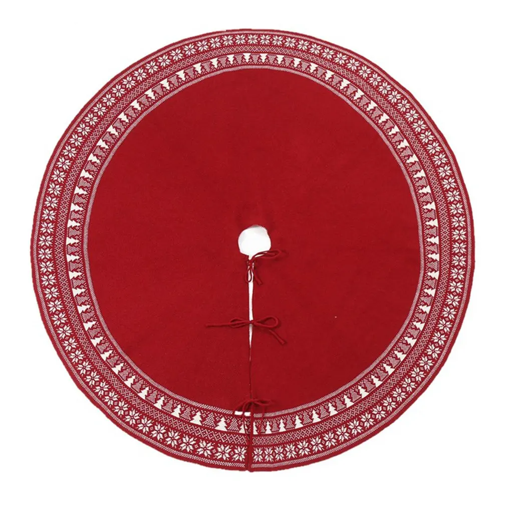 

Юбка на елку, рождественские украшения, фартук в стиле ретро со снежинками, шаль, Вязаная Шерстяная Юбка на дне дерева, украшение