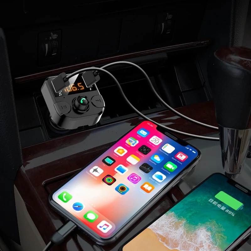 Двойное USB Автомобильное зарядное устройство громкой связи комплект беспроводной связи Bluetooth для автомобиля fm-передатчик Bluetooth Автомобильный mp3 плеер TF карта музыкальный аудио приемник