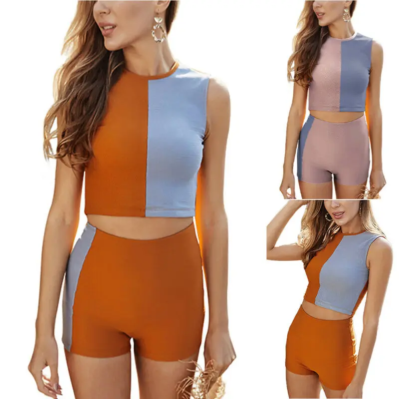 Женский раздельный купальник с высокой талией Раздельный в стиле пэчворк