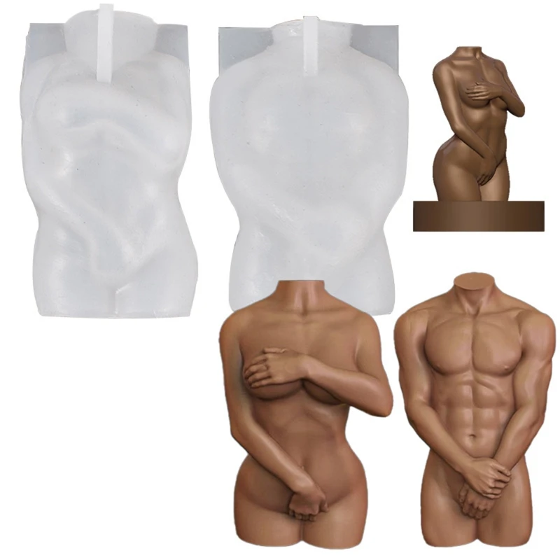 

3D Art Body Crystal Epoxy Resin Mold Men Women Human Aromatherapy Plaster Wax Silicone Mould DIY Crafts Decor Tools
